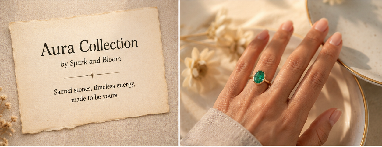 Aura Spirit Collection | 14K Gold Gemstone Rings | Spark and Bloom