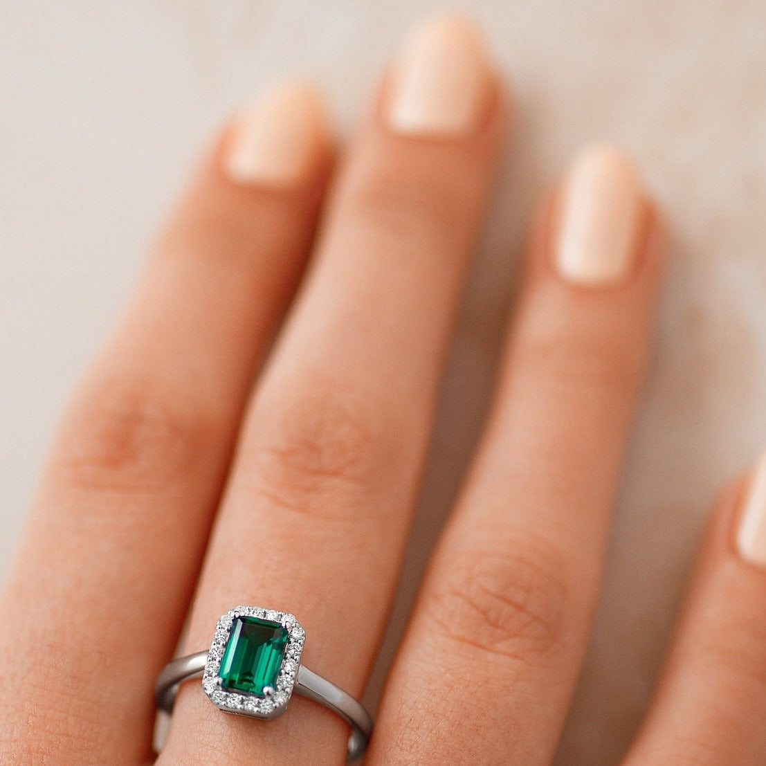 Classic Vintage 1 Carat Square Emerald Cut Statement Ring