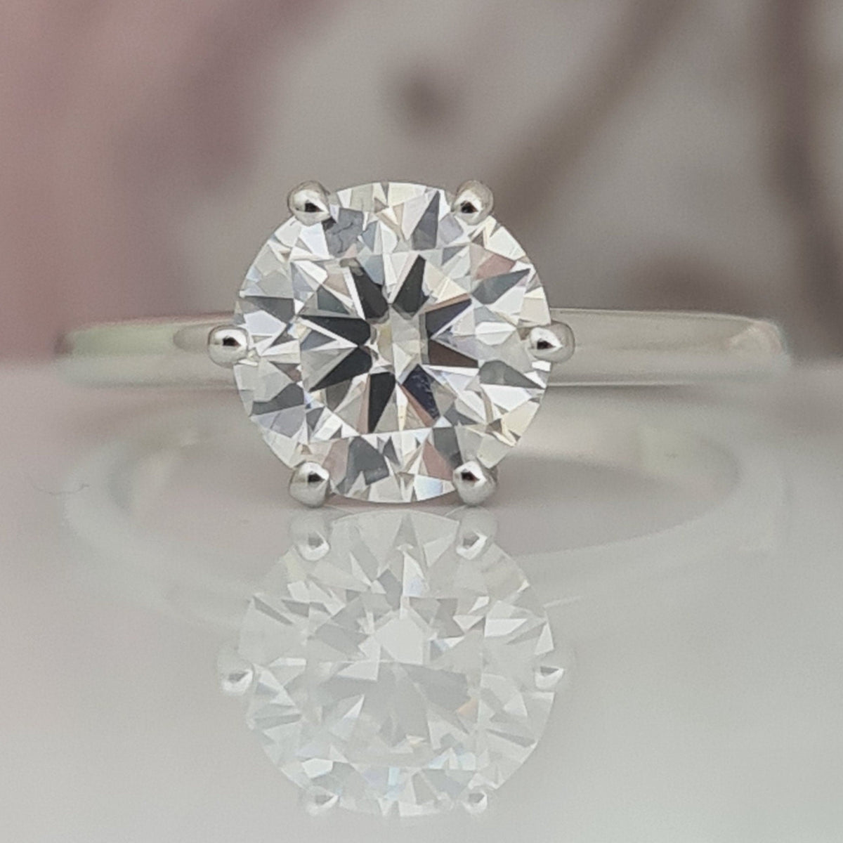 1.5 Ct Moissanite Diamond Pre Engagement Ring VVS, Brilliant Round Cut Minimalist Moissanite Solitaire Proposal Ring