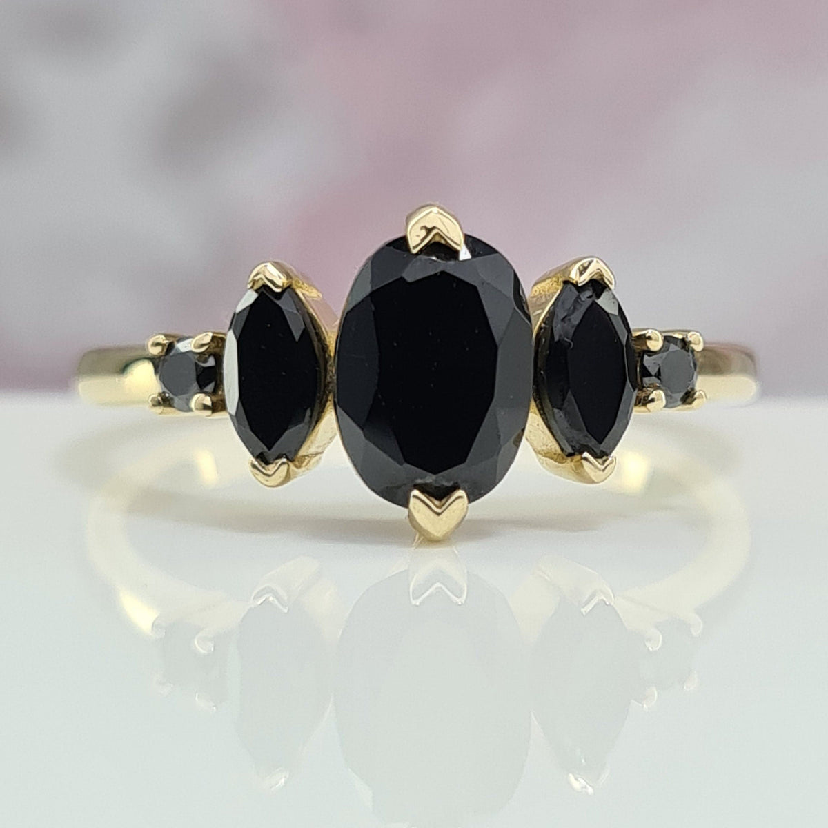 Designer Black Vintage Engagement Ring for Women