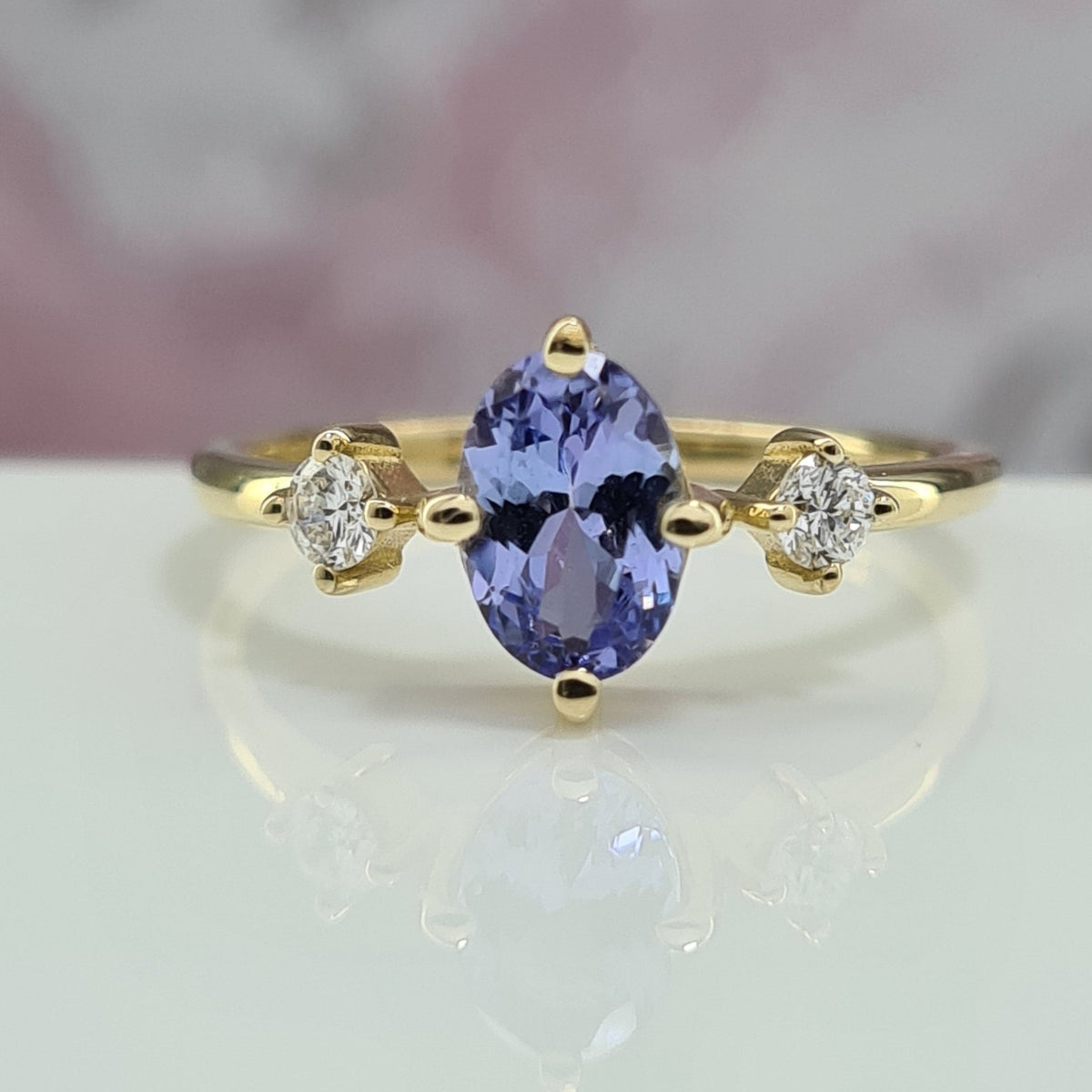 Oval Engagement Ring, Tanzanite Gold Ring, Pre Engagement Ring, Oval Cut Ring, Gold Gem Ring, Gem Ring for Woman