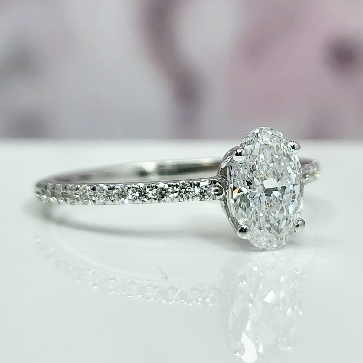 1ct Oval Lab Diamond Ring | IGI E VS1 | 14k Gold