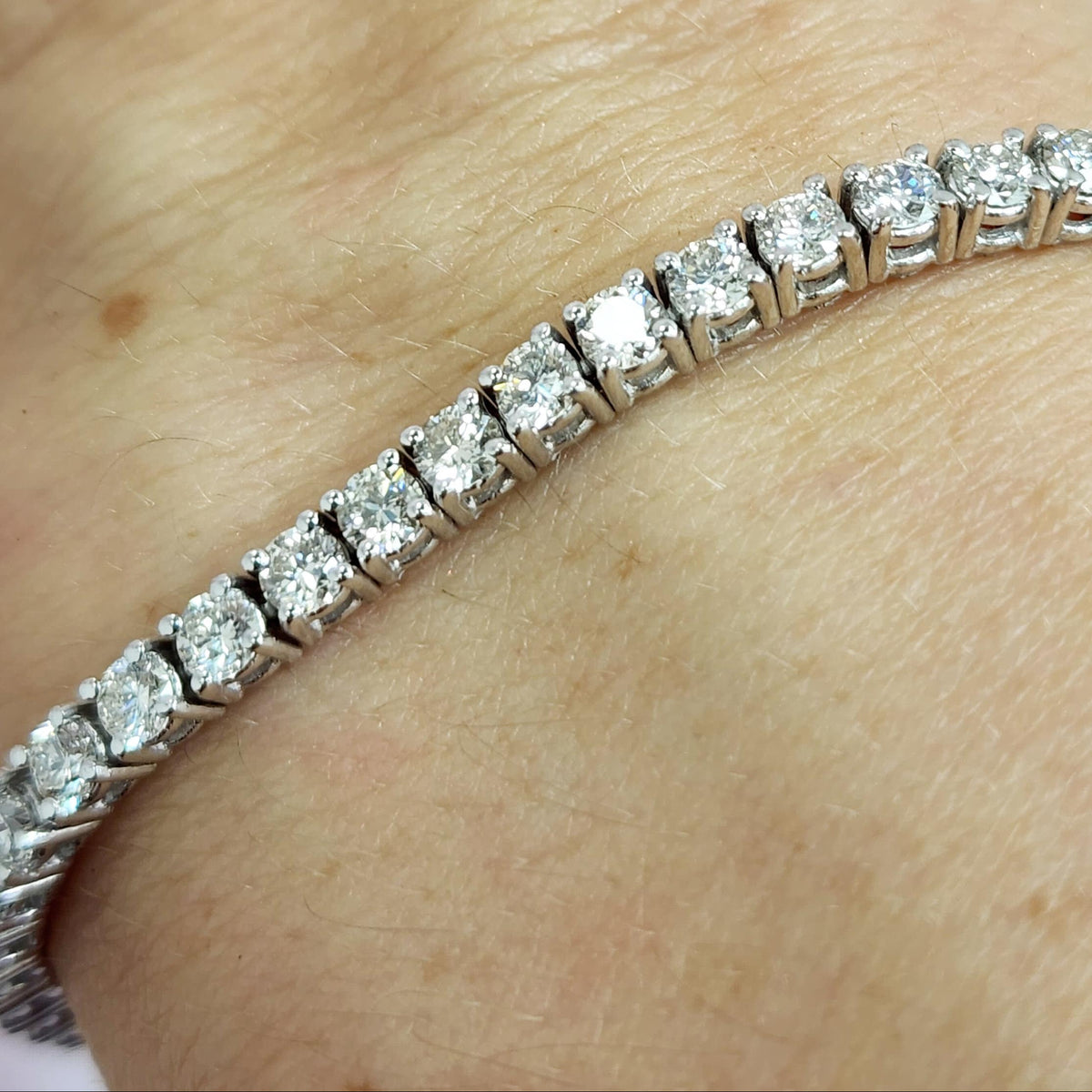 3.5ct Lab Diamond Tennis Bracelet, D VS1, 14K Gold