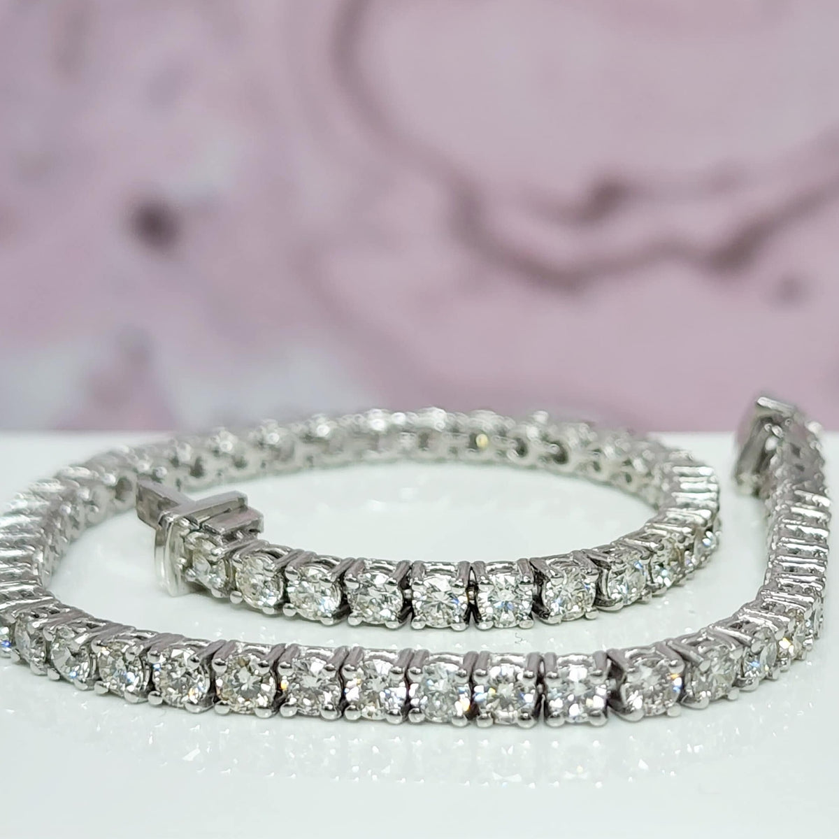 3.5 Carat Delicate 4 Prong Tennis Bracelet Round Lab Diamonds Fine Jewelry for Wedding Gift