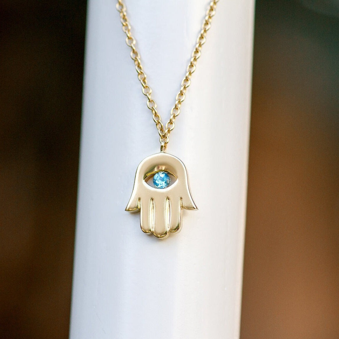 Evil Eye Pendant Necklace, Protection Pendant Necklace, Hamsa Necklace Gold