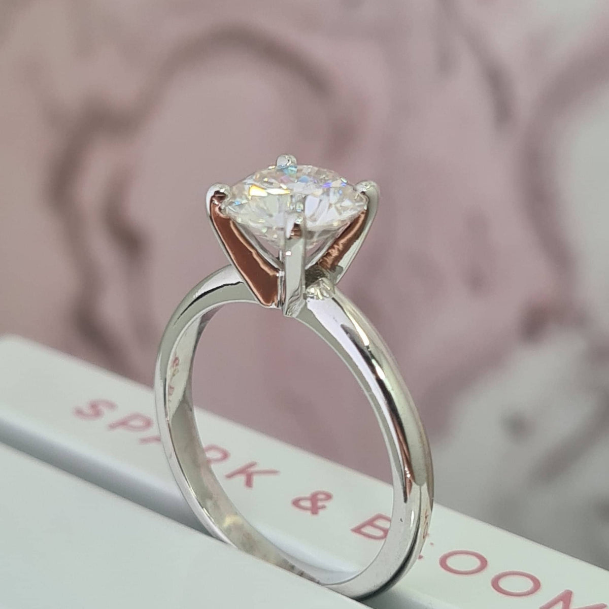 Stunning 1.5 Carat Diamond Moissanite Proposal Engagement Ring, Dainty Moissanite Solitaire Promise Ring