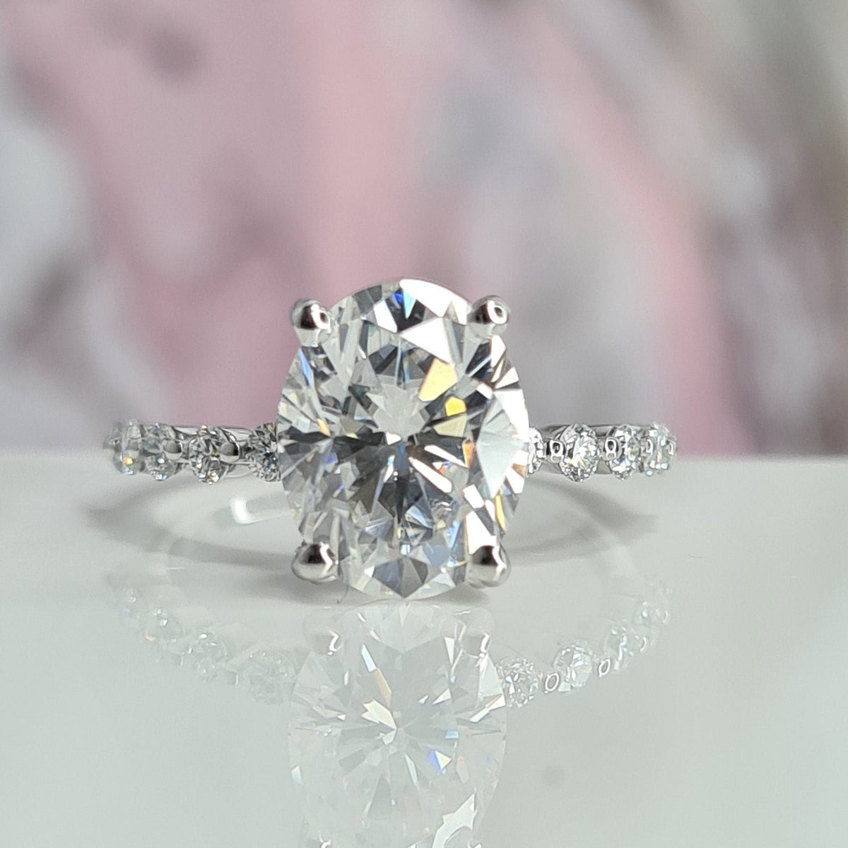 2.3 Carat Oval Engagement Ring Perfect Sparkling Lab Diamond Luxurious Ring