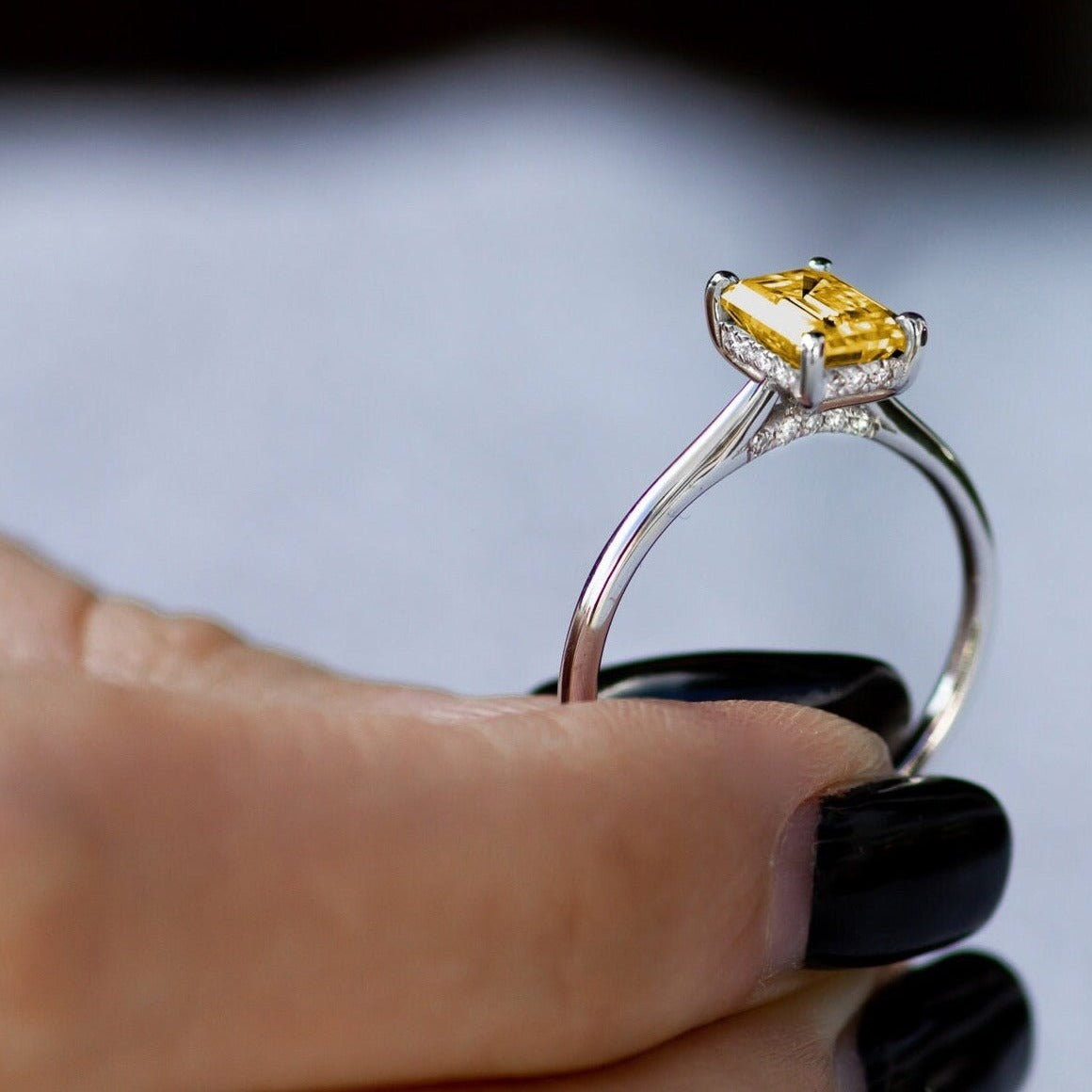 1 ct Fancy Yellow Lab Created Diamond Ring