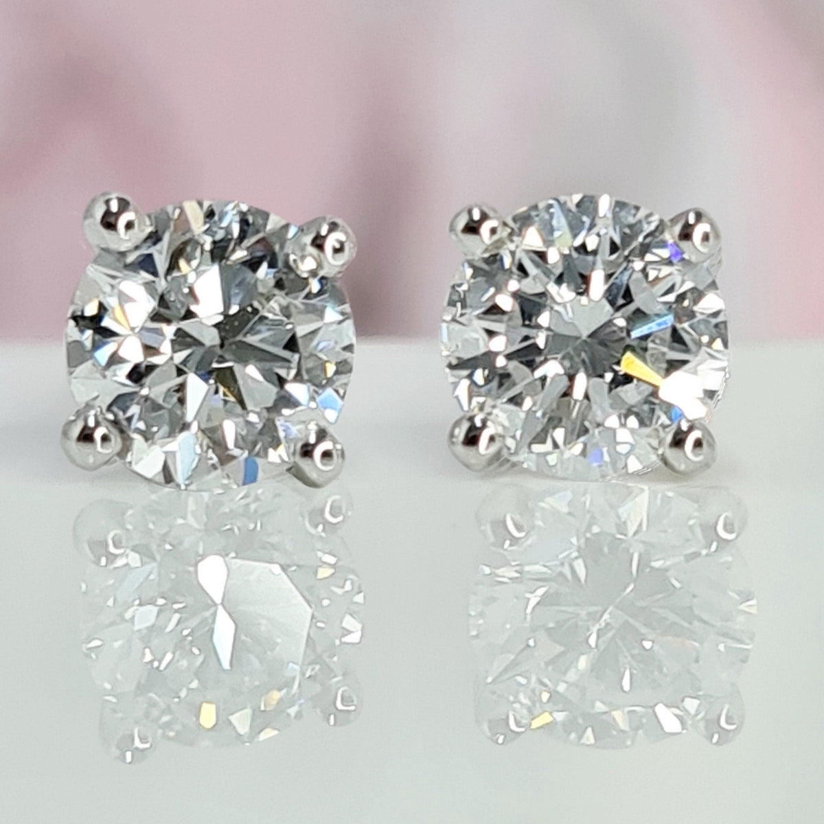 2 Carat Dainty Moissanite Anniversary Studs Gift for Women 6.40 x 6.40 mm