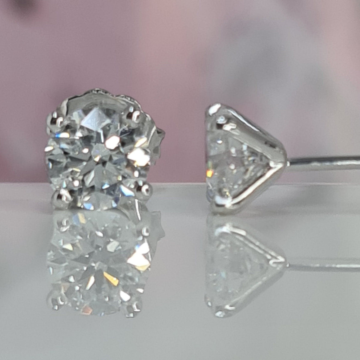 Moissanite Studs Earrings for a Wedding in White Gold