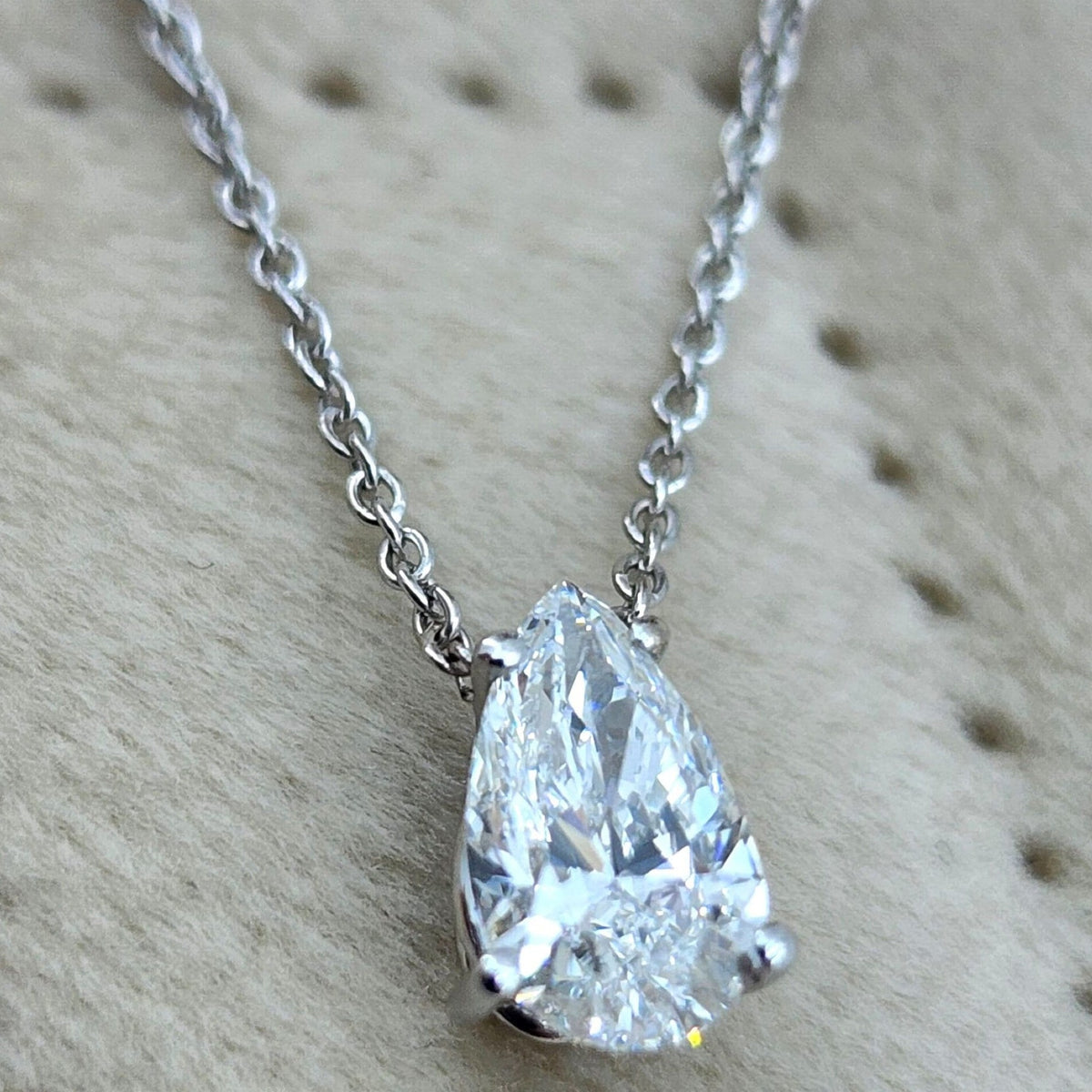 Minimalist 0.70 Carat Pear Shape Cut Solitaire Lab Grown Diamond Pendant Anniversary Dainty Necklace Birthday Graduation Gift 14k Necklace